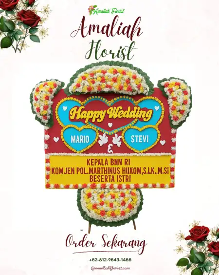 Papan Bunga Pernikahan Binong
